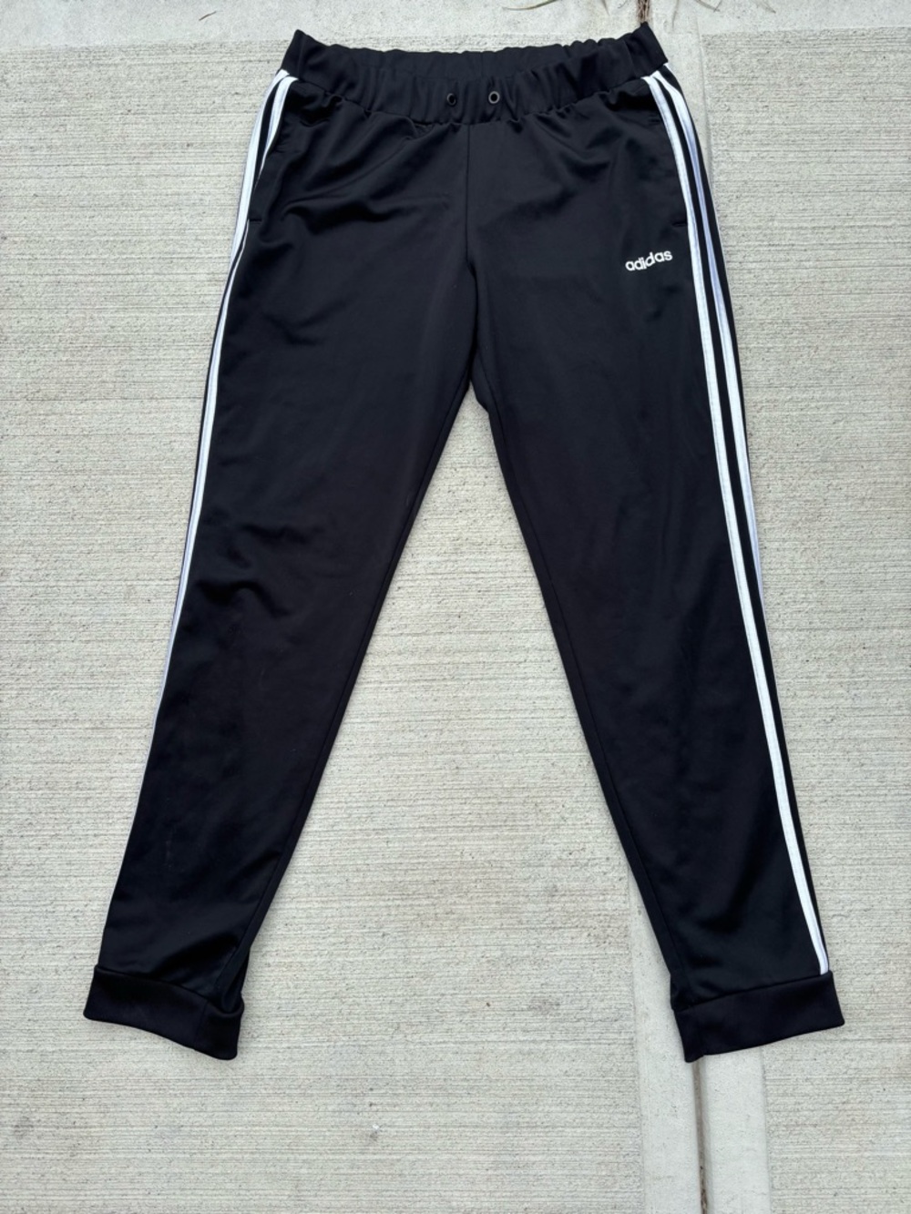 adidas Black Jogger Pants with White Side Stripes